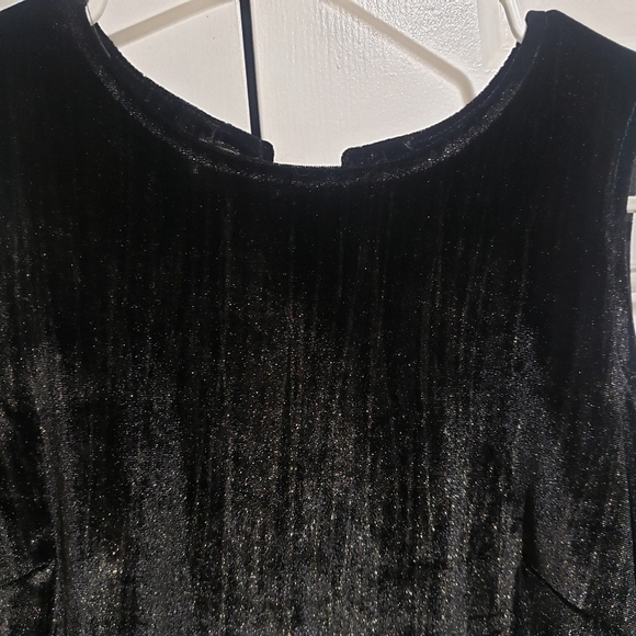Topshop Black and Gold Velvet Cold Shoulder Bodycon Mini Dress Size 4 - Picture 5 of 16